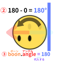 pythonしよう!動き02：右端に触れたら180°に回転する