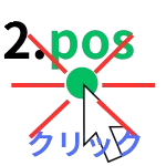 pythonしよう!動き2-3:クリックの座標にpos解説