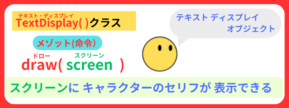 pythonしよう!動き2-3:TextDisplayクラスのdraw()メゾットの解説