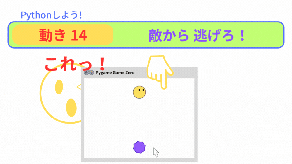 【Pygame Zero】敵から逃げるゲームを作ろう