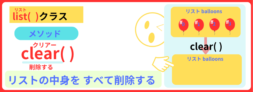 pythonしよう!量産01:list()クラスのclear()メソッドを解説
