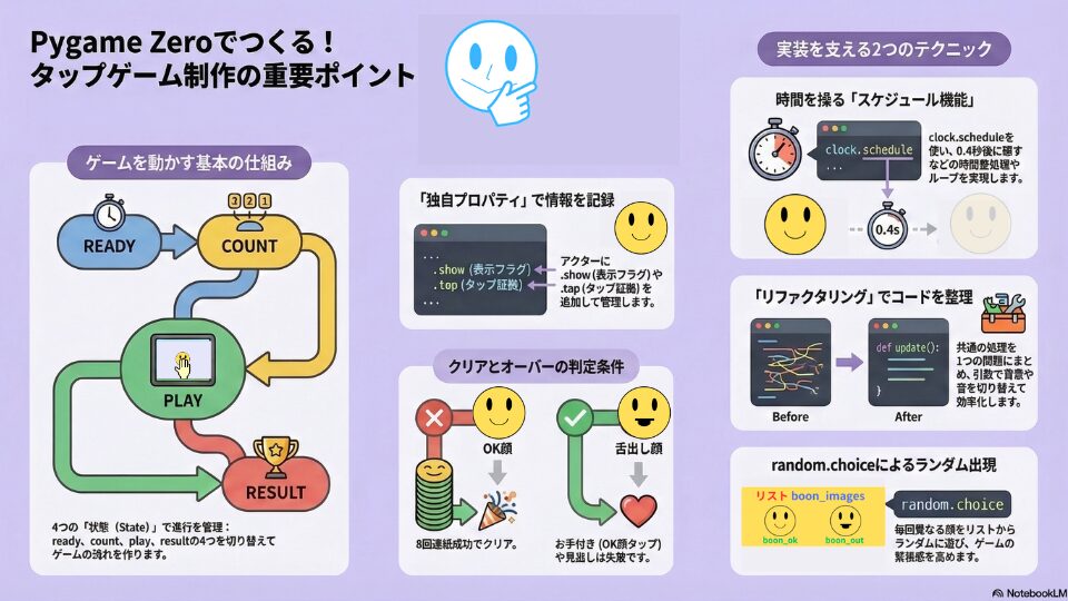 pythonしよう！簡単なゲーム08：重要ポイントの解説