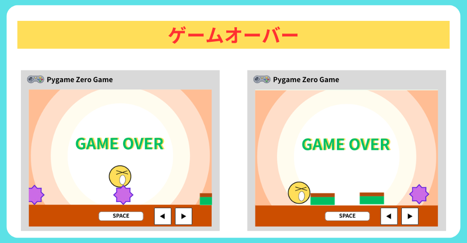 pythonしよう！簡単なゲーム09：ゲームオーバー